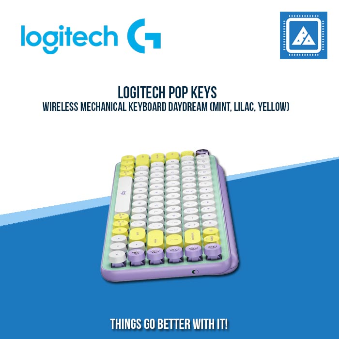 LOGITECH POP KEYS WIRELESS MECHANICAL KEYBOARD DAYDREAM (MINT, LILAC, YELLOW) LOGITECH POP KEYS WIRELESS MECHANICAL KEYBOARD DAYDREAM (MINT, LILAC, YELLOW)